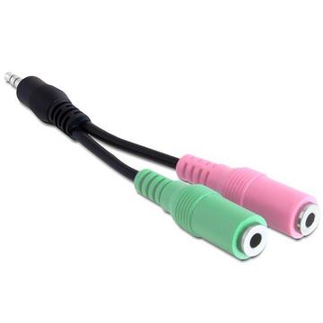 DeLOCK 3.5mm/2 x 3.5mm Audio-Kabel 0,12 m Mehrfarbig