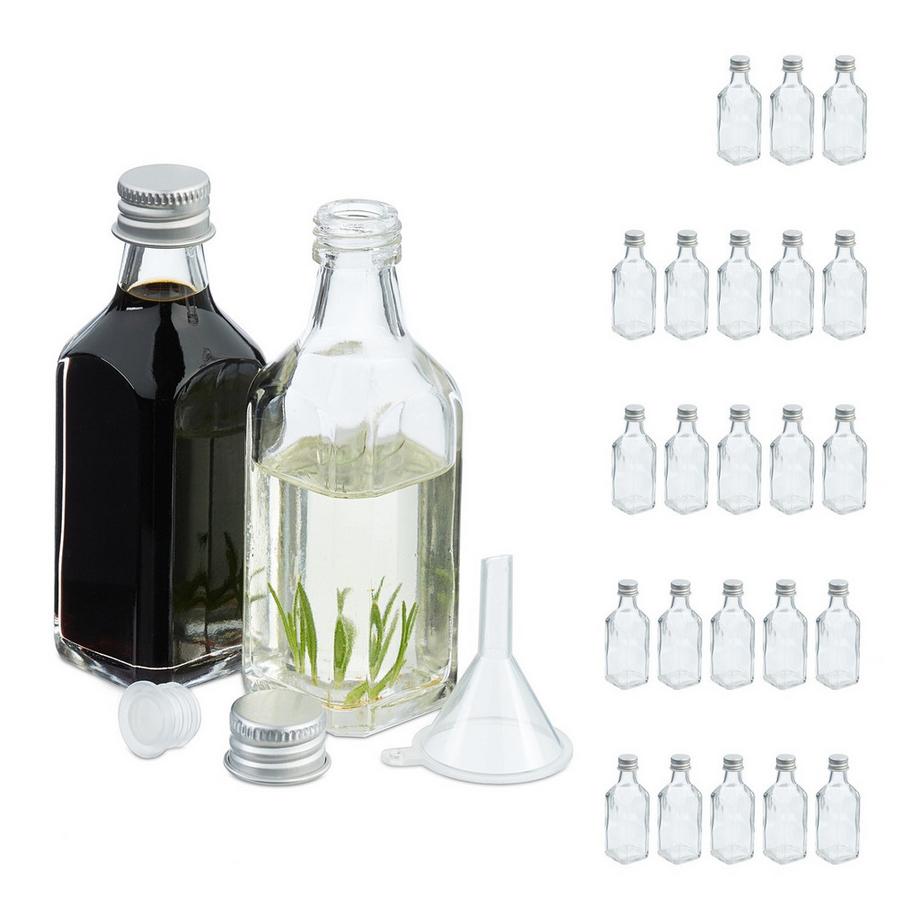 Ensemble de mini bouteilles en verre