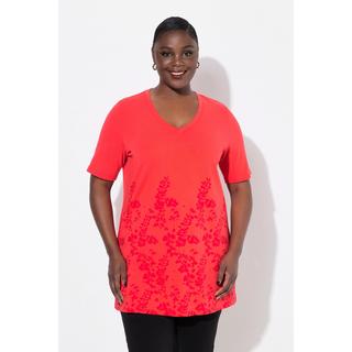 Ulla Popken  Longshirt, A-Linie, V-Ausschnitt, Halbarm 