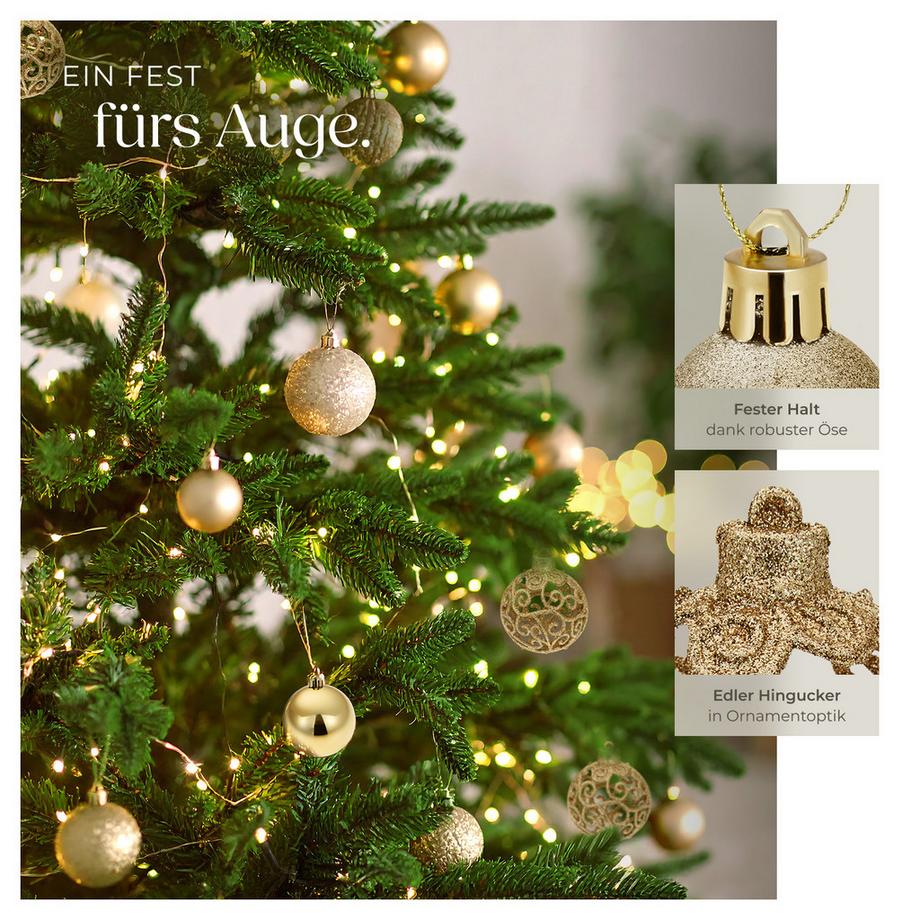 Tectake Boules de Noël  100 boules de Noël dorées  