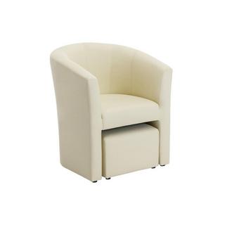 Vente-unique Lounge-Sessel & Hocker - Kunstleder - Beige - JOVANA  