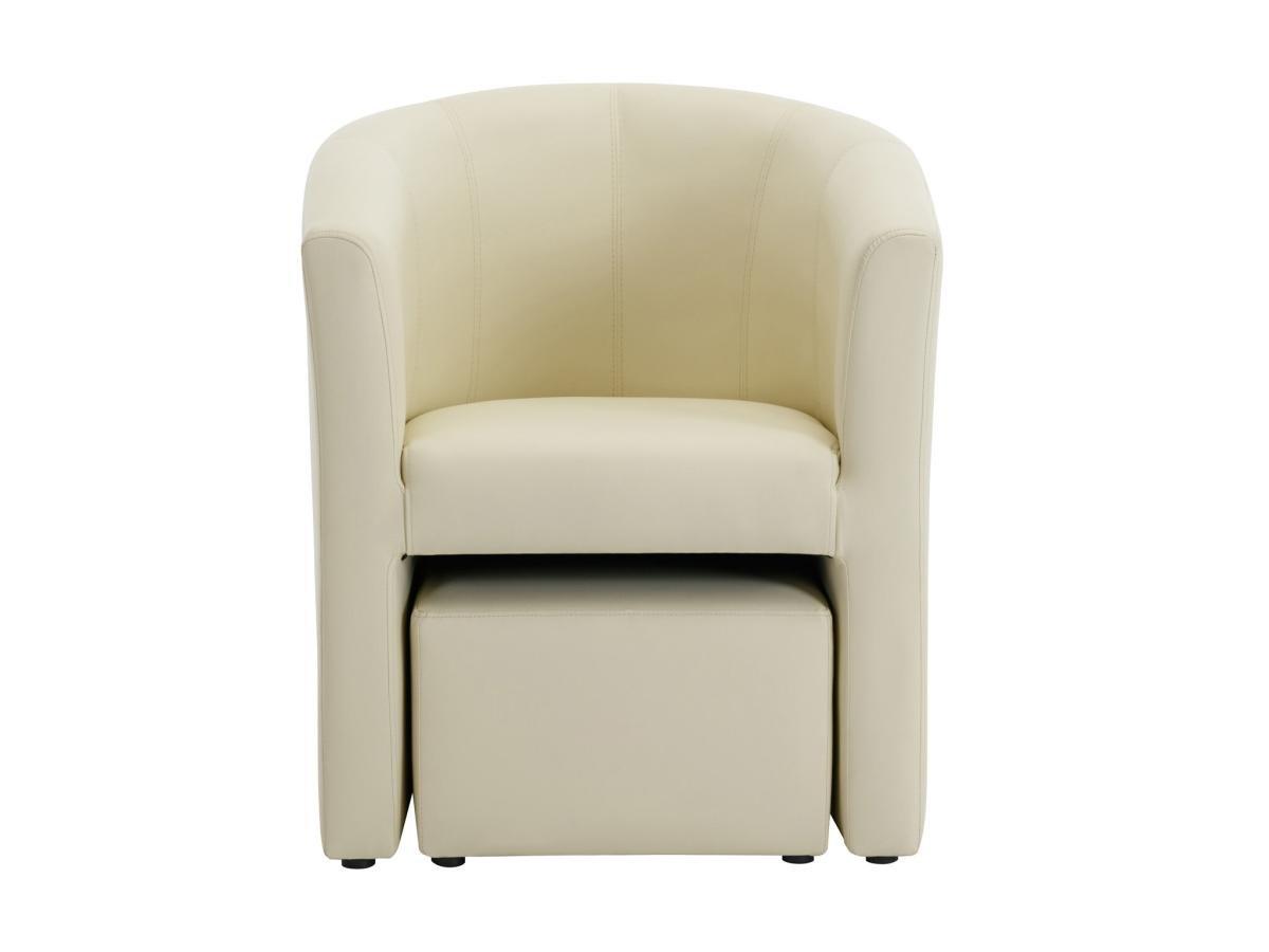 Vente-unique Lounge-Sessel & Hocker - Kunstleder - Beige - JOVANA  