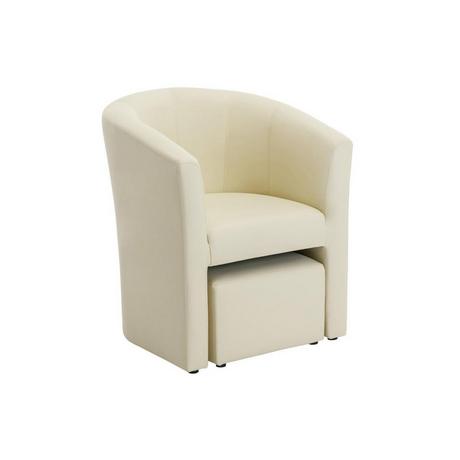 Vente-unique Lounge-Sessel & Hocker - Kunstleder - Beige - JOVANA  