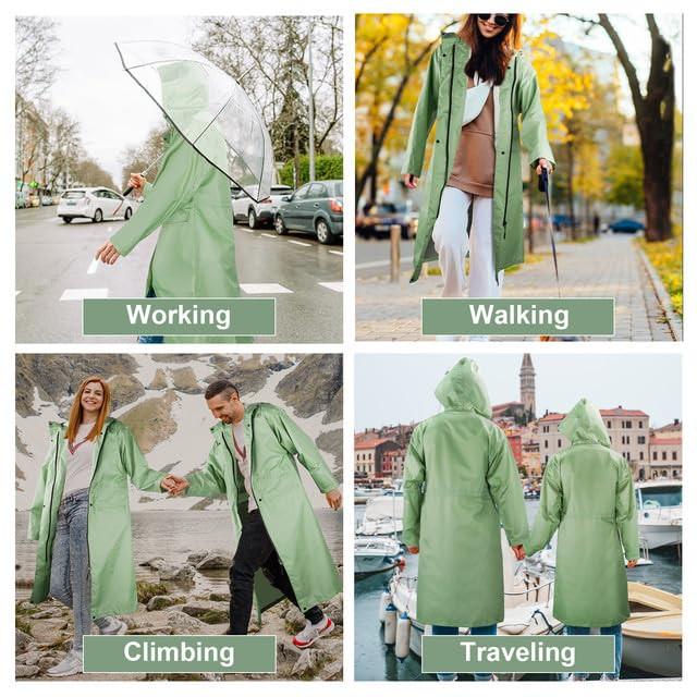 Alopini Long Imperméable Unisexe avec Capuche  