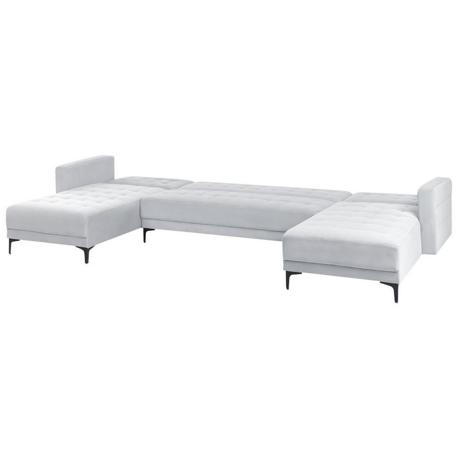 Beliani U-förmiges Sofa aus Samtstoff  ABERDEEN  