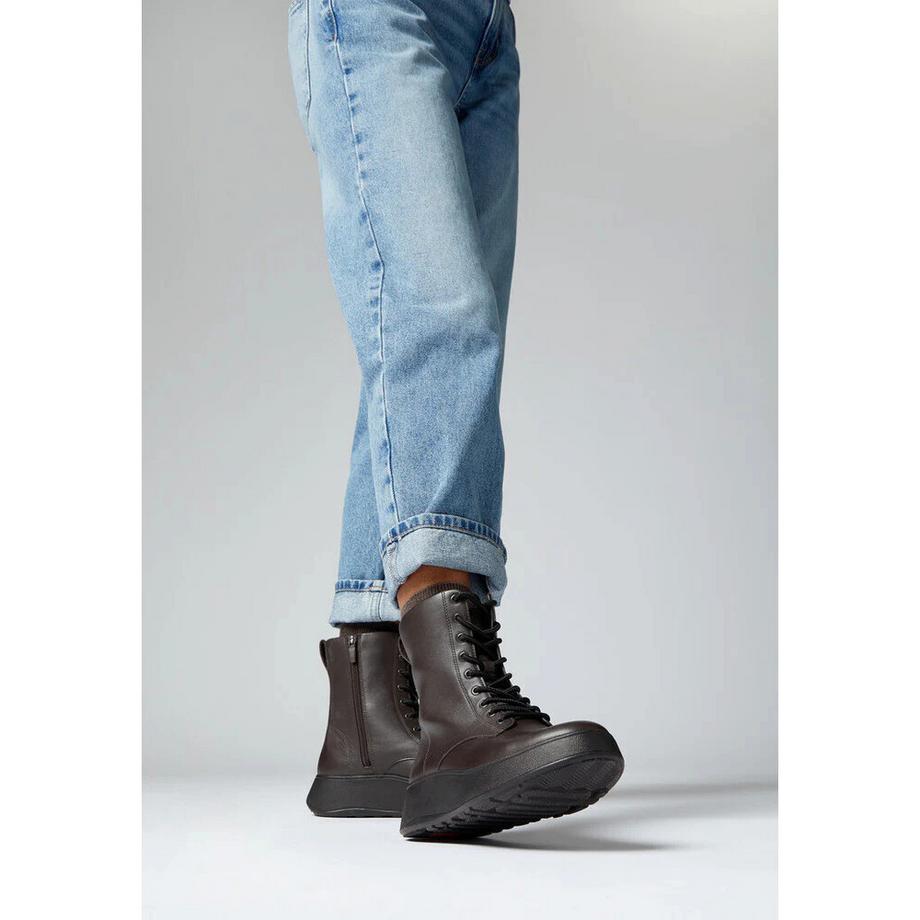 Fitflop  stivali piatti da in pelle con lacci f-mode 