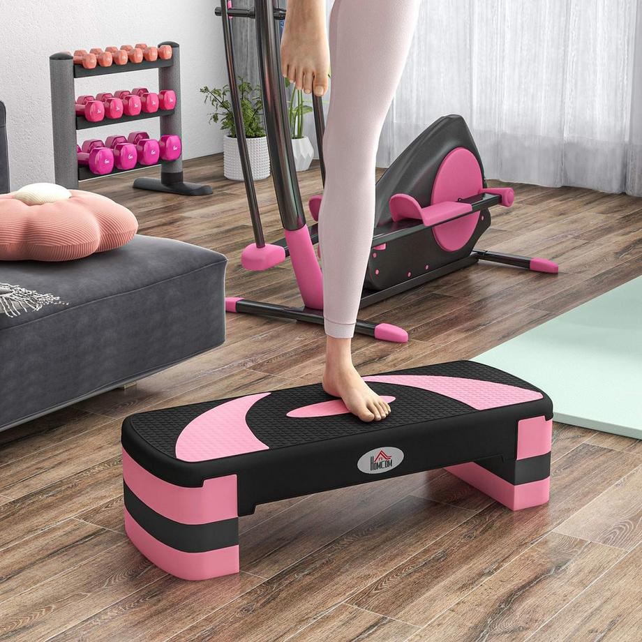 Northio  Stepping Board, capacité de charge 150 kg, stepper aérobie, réglable en hauteur, avec 3 niveaux (10/15/20 cm) vélo d'exercice fitness 