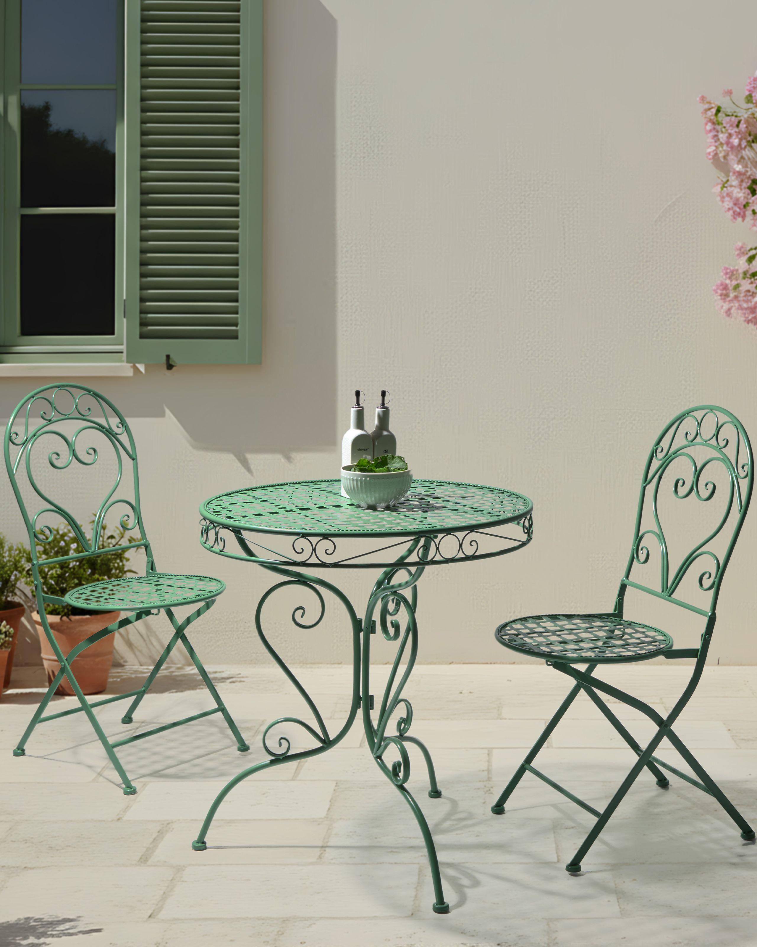 Beliani Set di 2 sedie da giardino en Ferro Retrò ALBINIA  