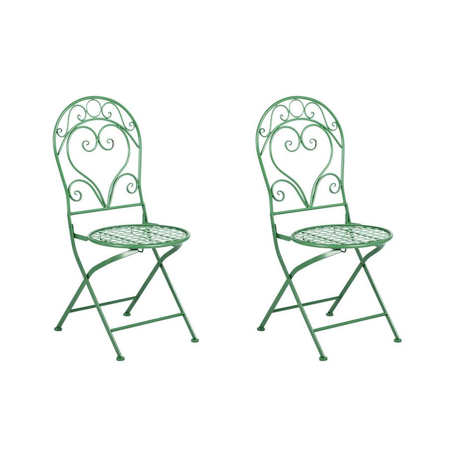 Beliani Lot de 2 chaises de jardin en Métal Rétro ALBINIA  