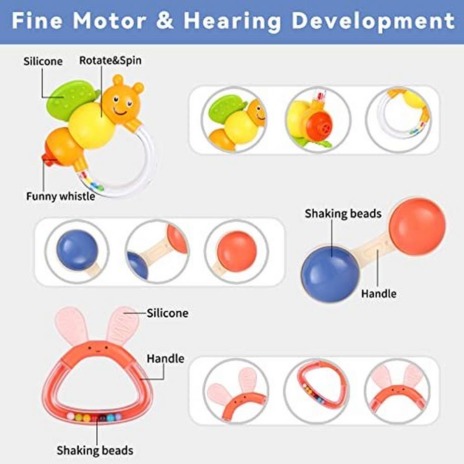 Activity-board  Baby-Rassel-Beißring-Set Baby-Spielzeug 