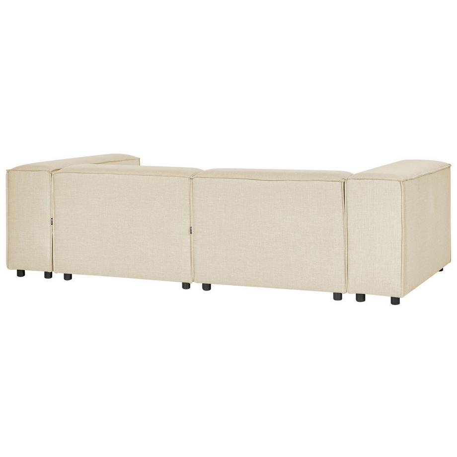 Beliani Ecksofa aus Kunstleinen  APRICA  