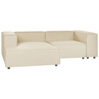 Beliani Ecksofa aus Leinen Modern APRICA  