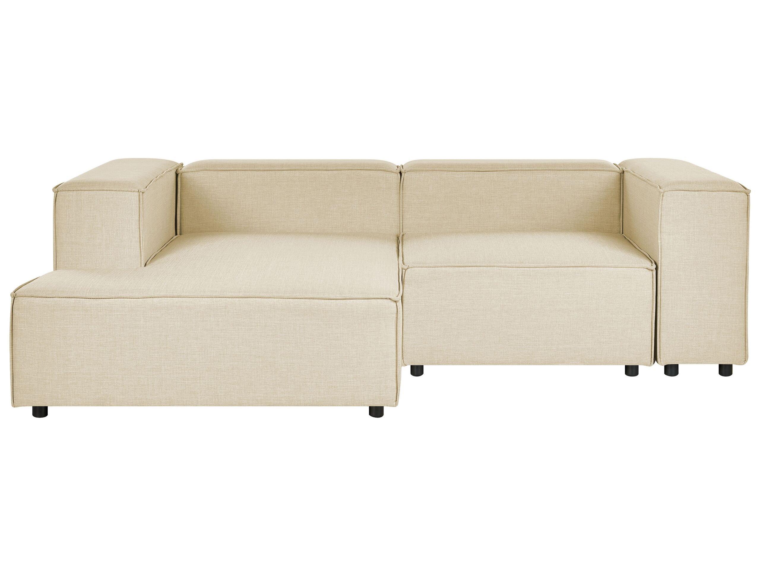 Beliani Ecksofa aus Leinen Modern APRICA  