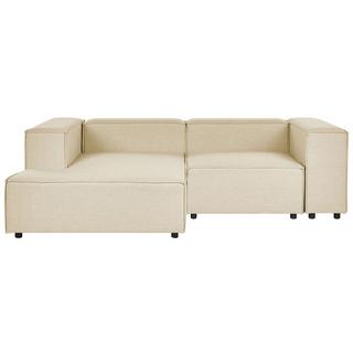 Beliani Ecksofa aus Leinen Modern APRICA  