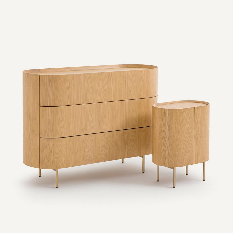 AM.PM Nachttisch aus massiver Eiche und Eichenfurnier  