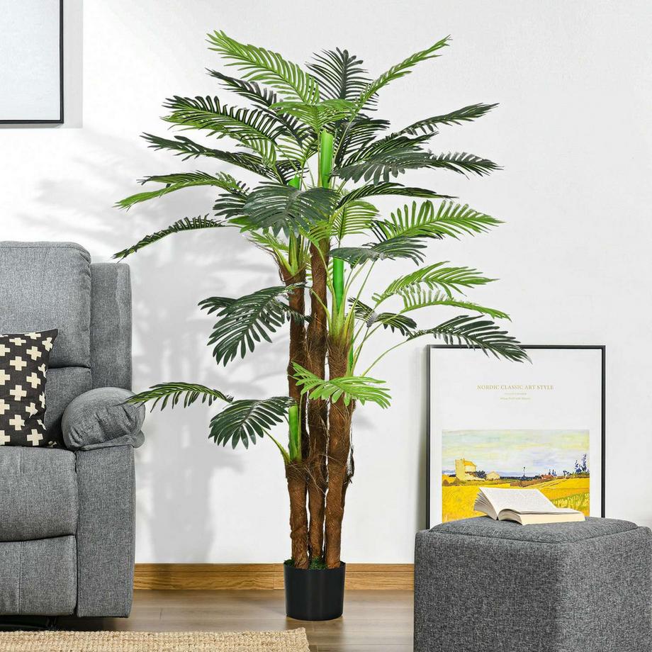 Northio Plantes artificielles, palmier artificiel, plante artificielle de 160 cm avec 36 branches, plante d'intérieur, arbre artificiel, décoration végétale pour intérieur et extérieur, vert  