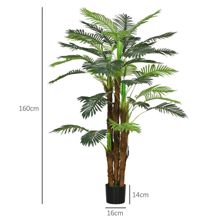 Northio Plantes artificielles, palmier artificiel, plante artificielle de 160 cm avec 36 branches, plante d'intérieur, arbre artificiel, décoration végétale pour intérieur et extérieur, vert  