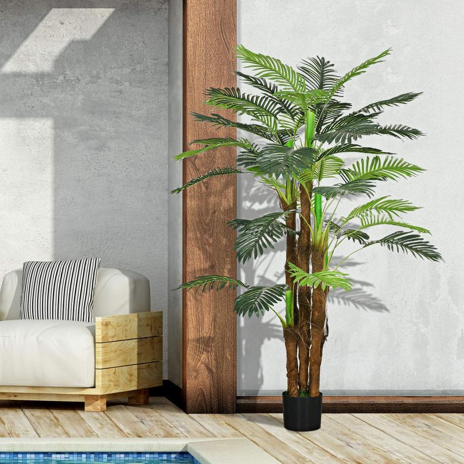 Northio Plantes artificielles, palmier artificiel, plante artificielle de 160 cm avec 36 branches, plante d'intérieur, arbre artificiel, décoration végétale pour intérieur et extérieur, vert  