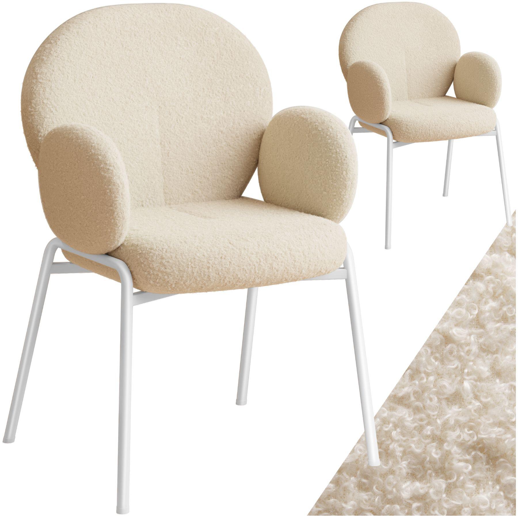 Tectake Chaise rembourrée Scandi, tissu bouclette  