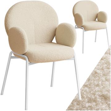 Chaise rembourrée Scandi, tissu bouclette