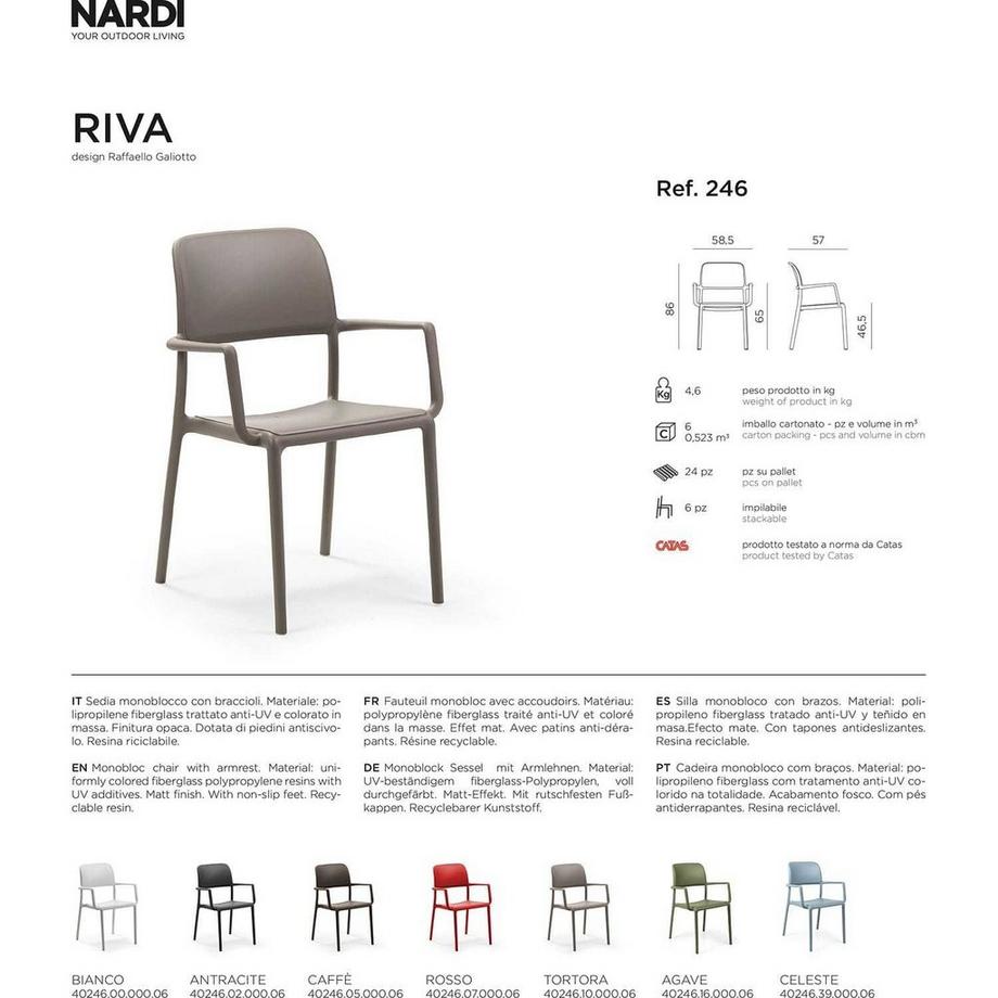 NARDI outdoor Fauteuil de jardin Riva rose  
