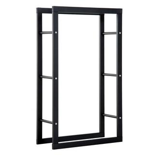 Northio Kaminholzständer Kaminholzablage Feuerholzregal Kaminholzhalter 100Kg Stahl Schwarz L60 X B25 X H100 Cm  