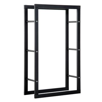Kaminholzständer Kaminholzablage Feuerholzregal Kaminholzhalter 100Kg Stahl Schwarz L60 X B25 X H100 Cm