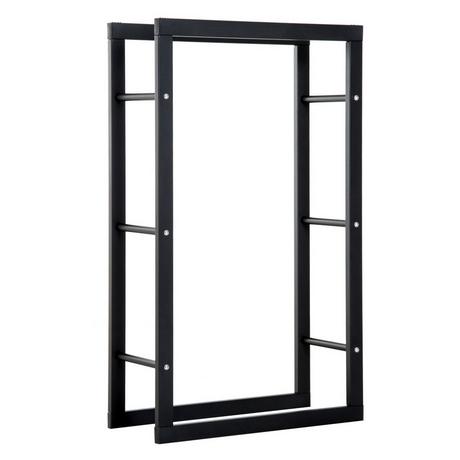 Northio Kaminholzständer Kaminholzablage Feuerholzregal Kaminholzhalter 100Kg Stahl Schwarz L60 X B25 X H100 Cm  
