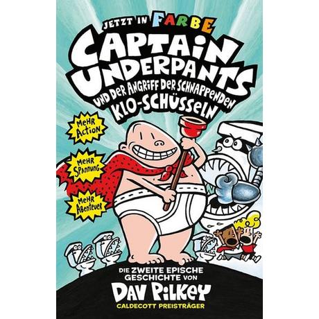 Captain Underpants Band 2 - Angriff der schnappenden Kloschüsseln Dav Pilkey Copertina rigida 