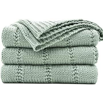 Couverture câline tricotée, couverture douce et chaude en tricot grossier, couverture de vie tricotée pour lit, canapé et canapé