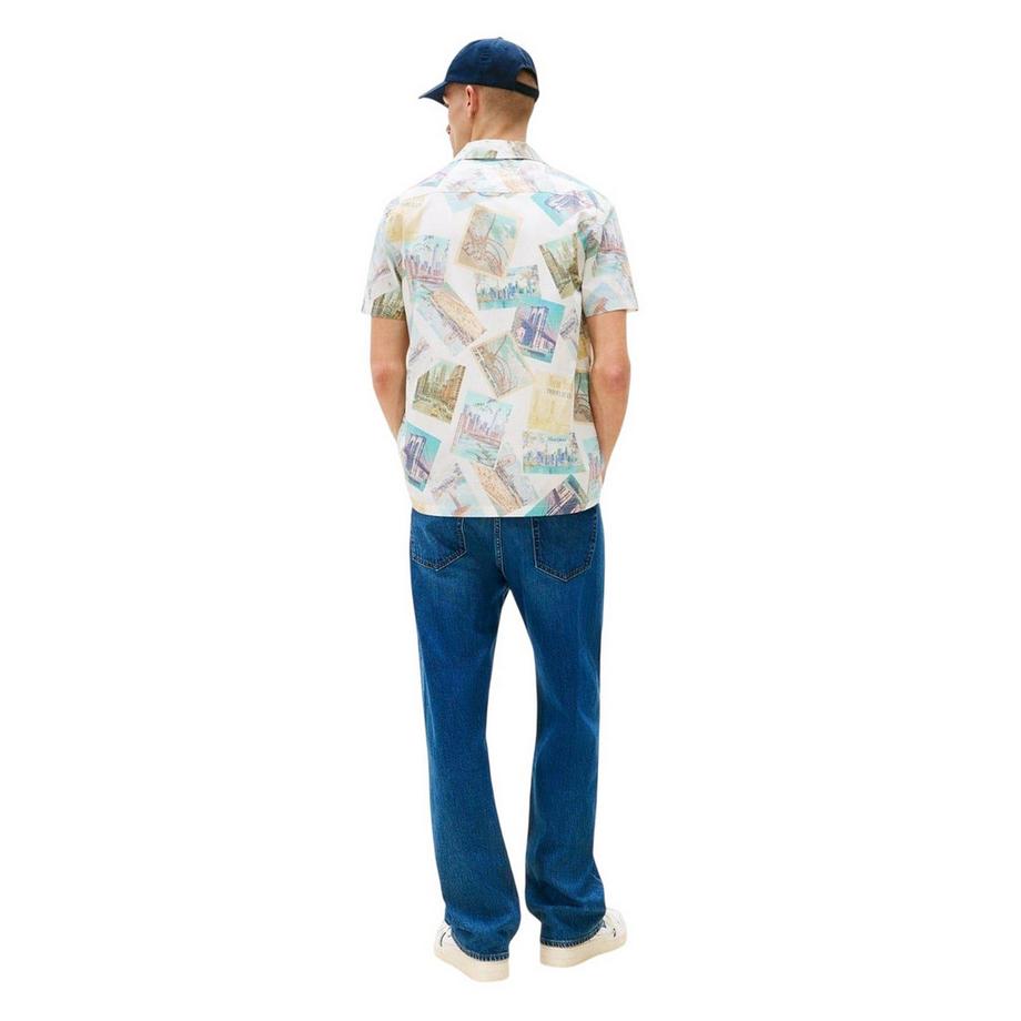 TOMMY JEANS Camicia Regular Fit a Maniche Corte con Stampa Grafica  
