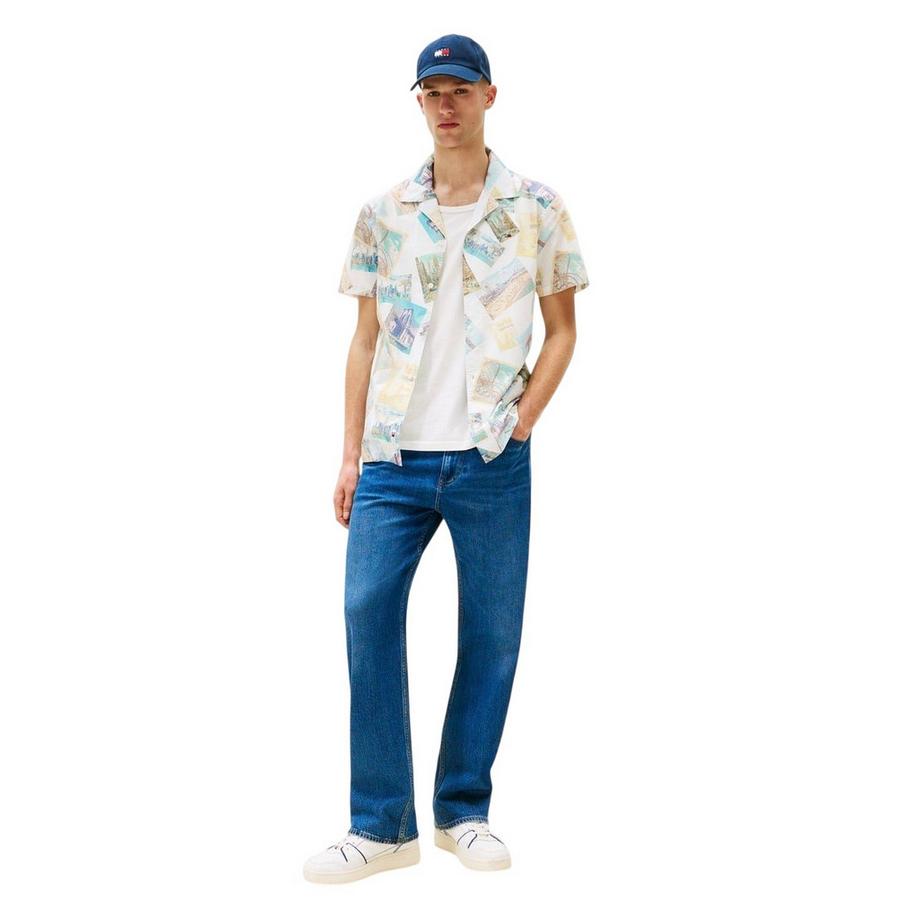 TOMMY JEANS Camicia Regular Fit a Maniche Corte con Stampa Grafica  