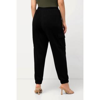 Ulla Popken  Pantalon en molleton style parachute, jambe large et taille élastique. Modal mélangé 