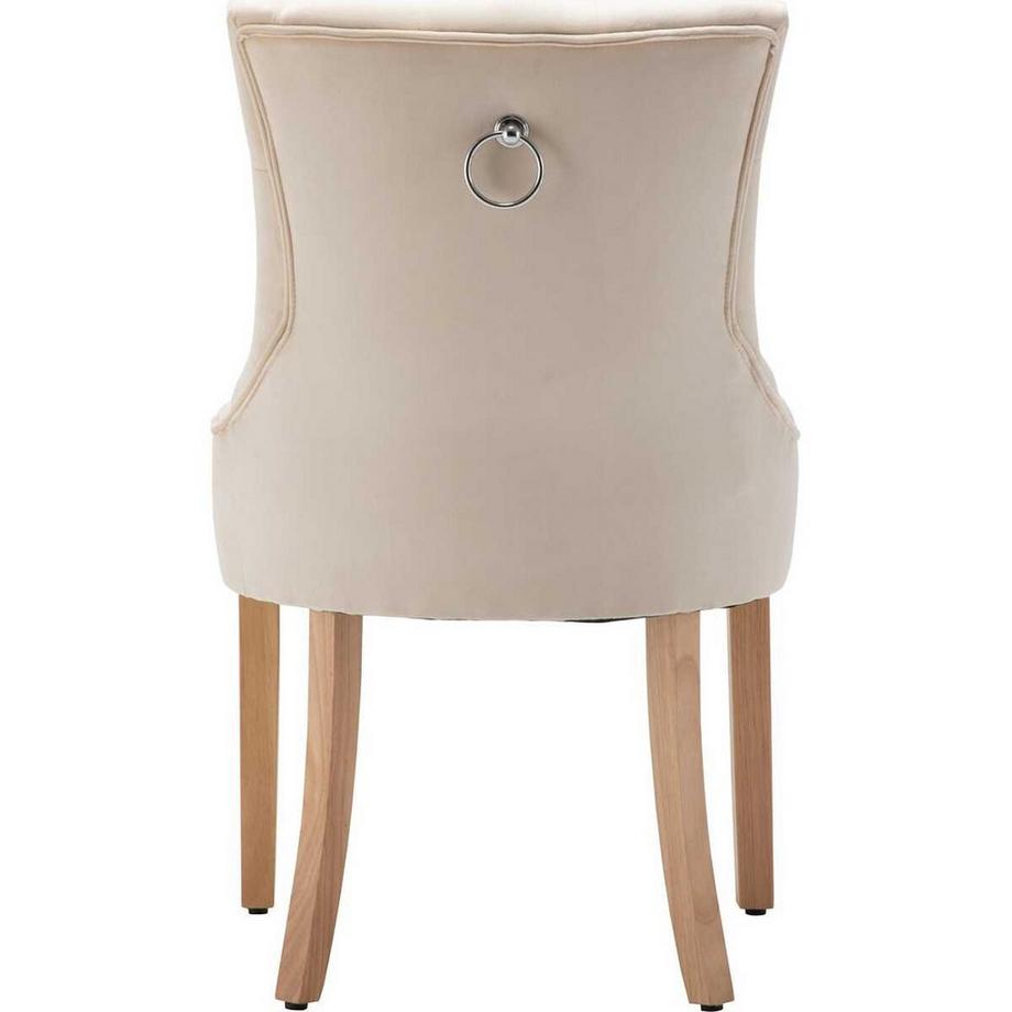 mutoni Sedia Lomenta crema velluto (set di 2)  