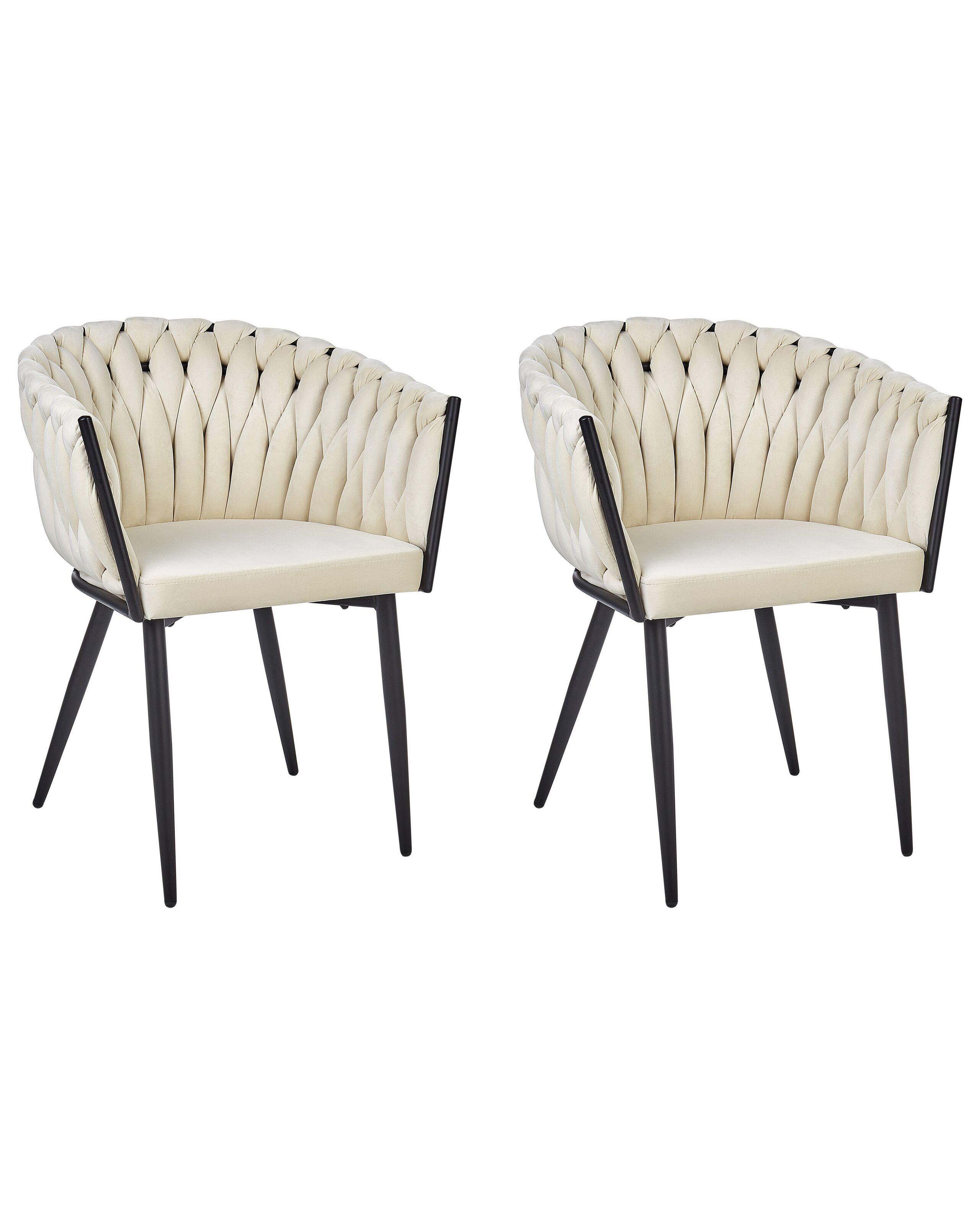 Beliani Set mit 2 Stühlen aus Samtstoff Glamourös MILAN  