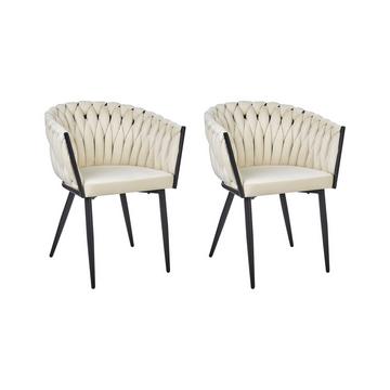 Set mit 2 Stühlen aus Samtstoff Glamourös MILAN