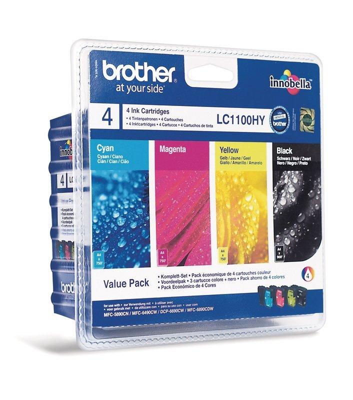 brother  LC-1100HY Value Pack, 4-Pack - C/M/Y/BK 