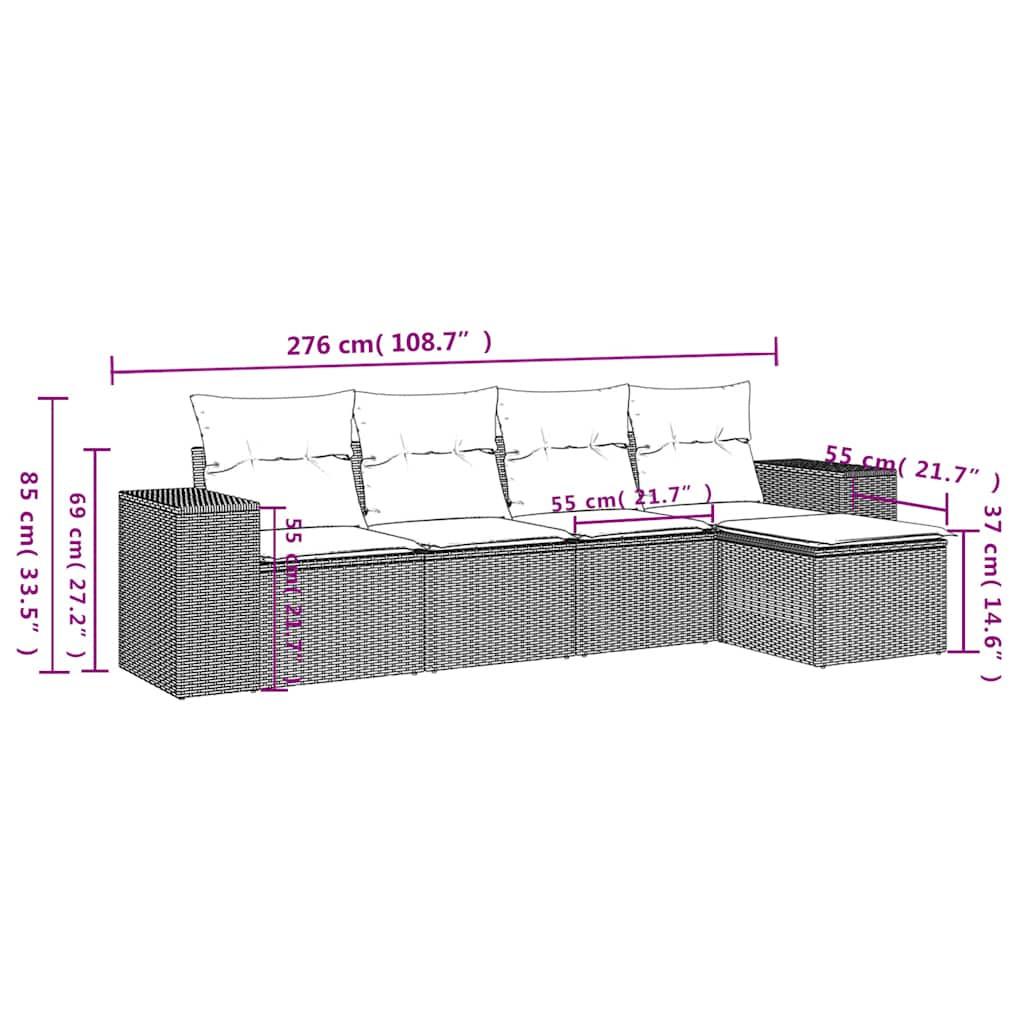 VidaXL Ensemble de canapés de jardin rotin synthétique  