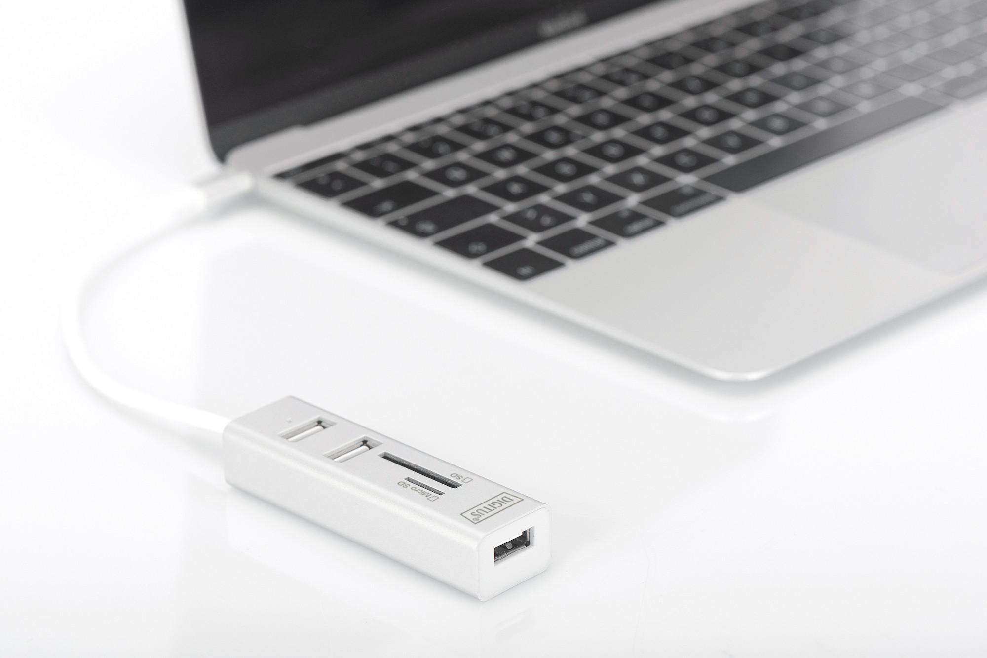 Digitus  USB Type-C™ OTG 3-Port Hub + Kartenleser 