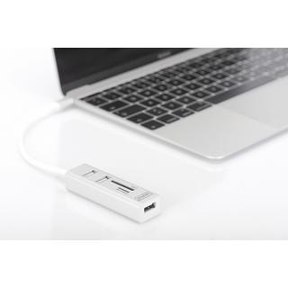 Digitus  USB Type-C™ OTG 3-Port Hub + Kartenleser 