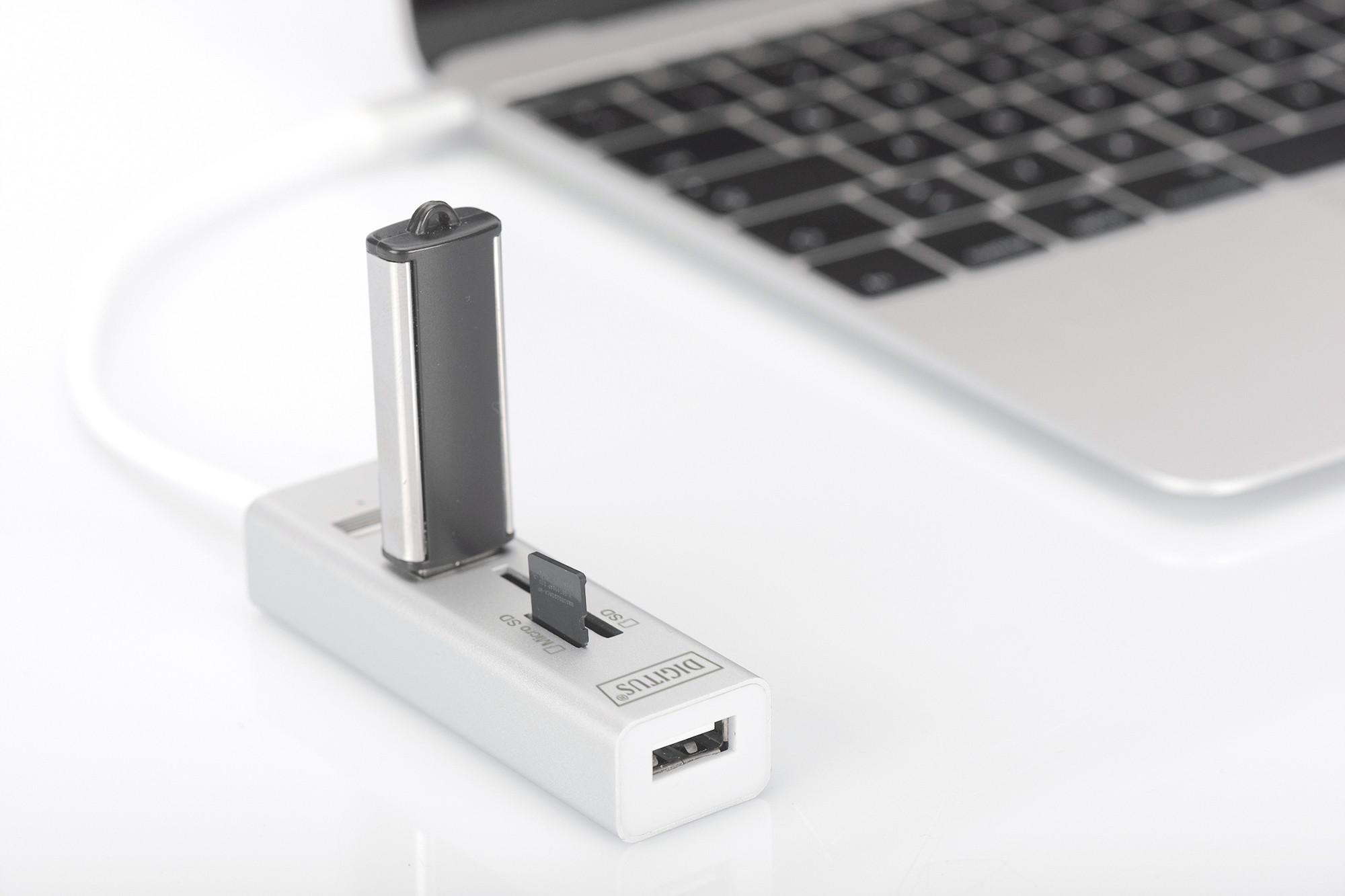 Digitus  USB Type-C™ OTG 3-Port Hub + Kartenleser 