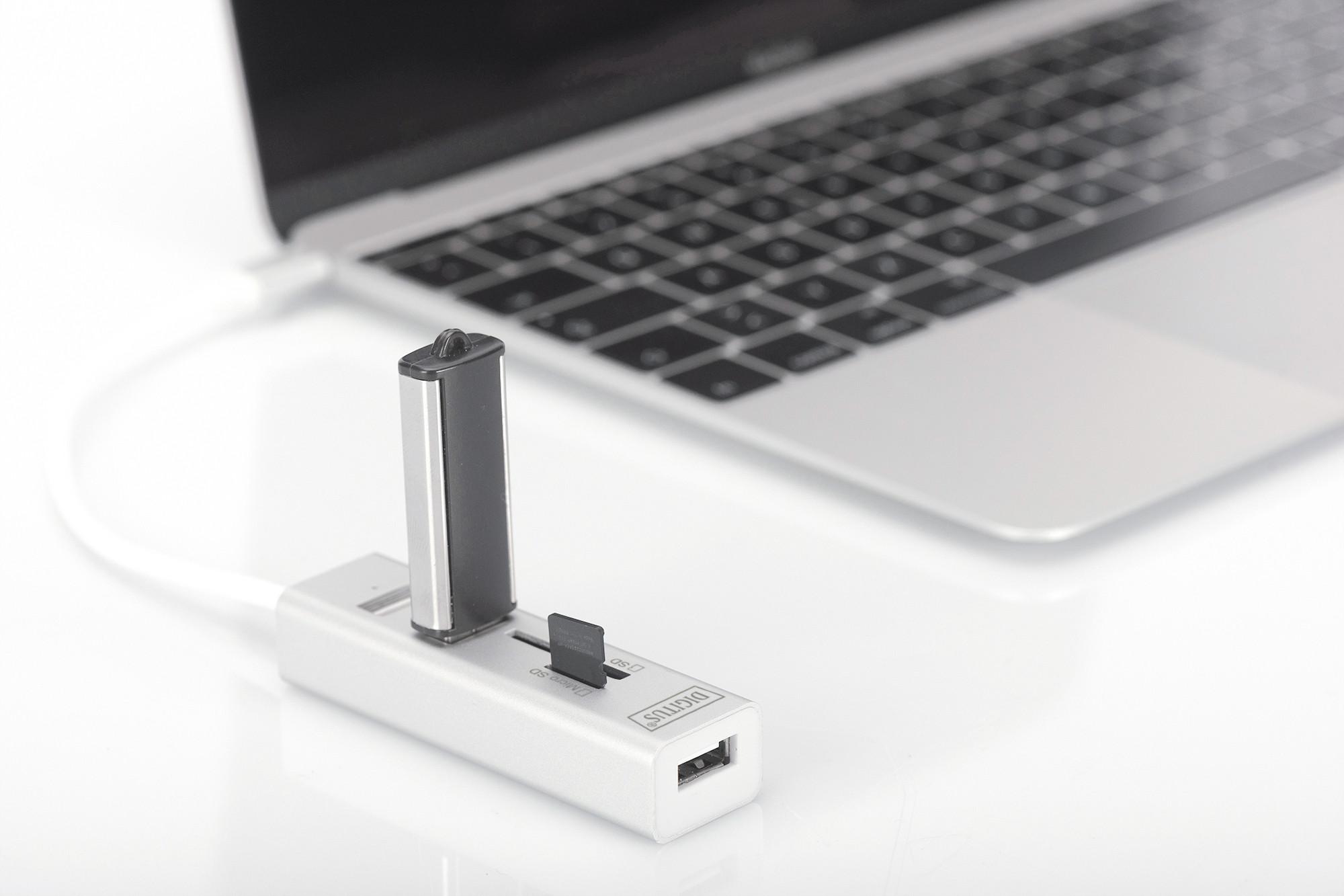 Digitus  USB Type-C™ OTG 3-Port Hub + Kartenleser 