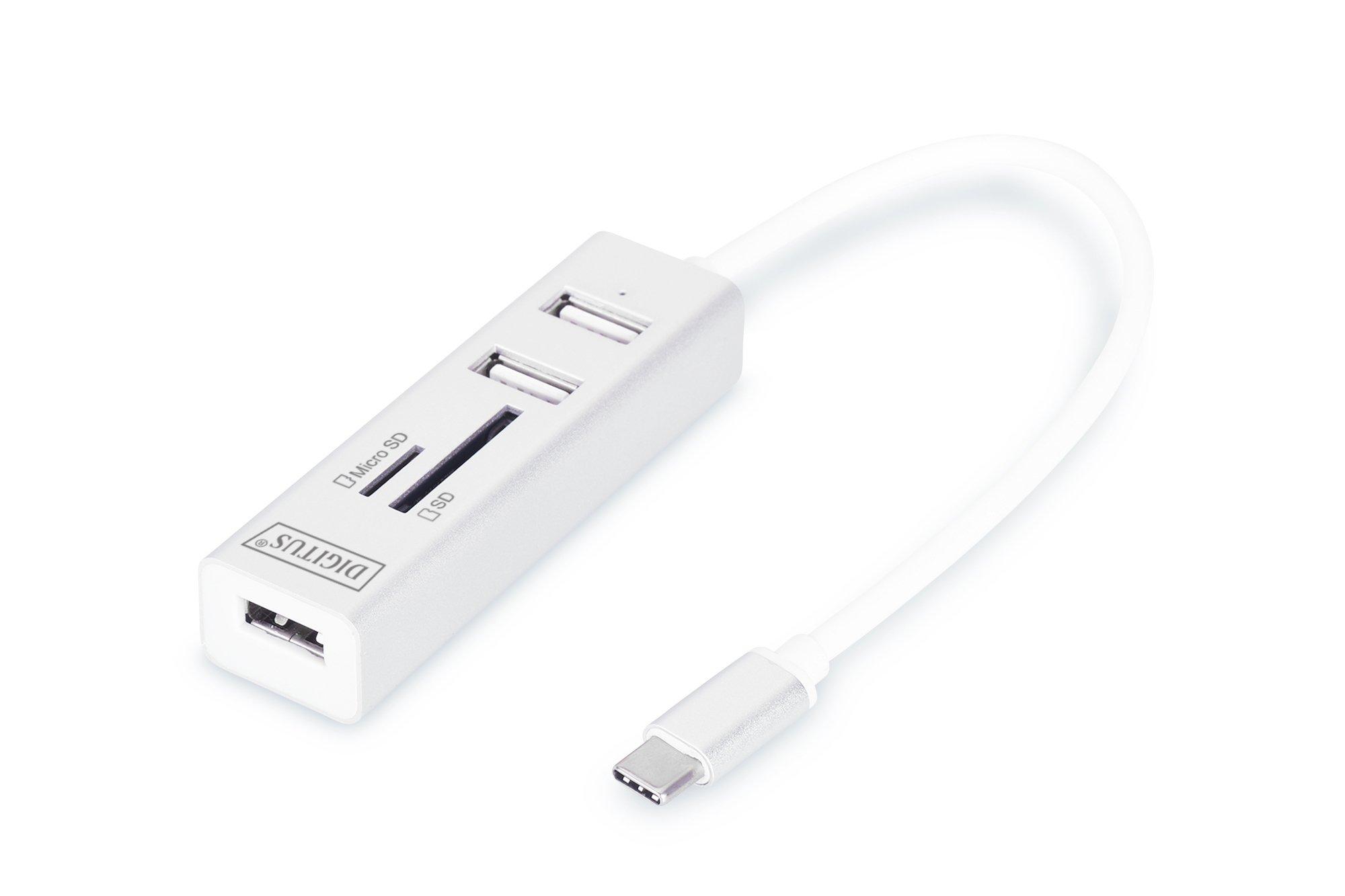 Digitus  USB Type-C™ OTG 3-Port Hub + Kartenleser 