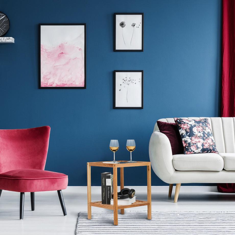 Northix Couchtisch aus Walnussholz mit Glasplatte  