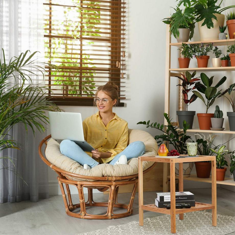 Northix Couchtisch aus Walnussholz mit Glasplatte  