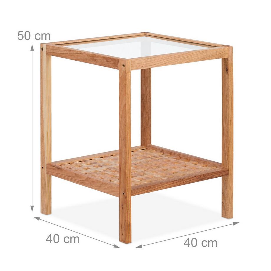 Northix Couchtisch aus Walnussholz mit Glasplatte  