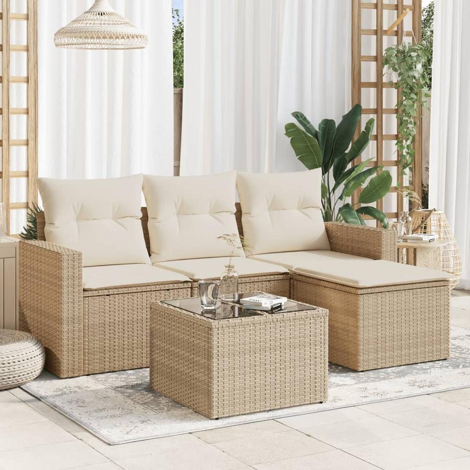 VidaXL Ensemble de canapés de jardin rotin synthétique  