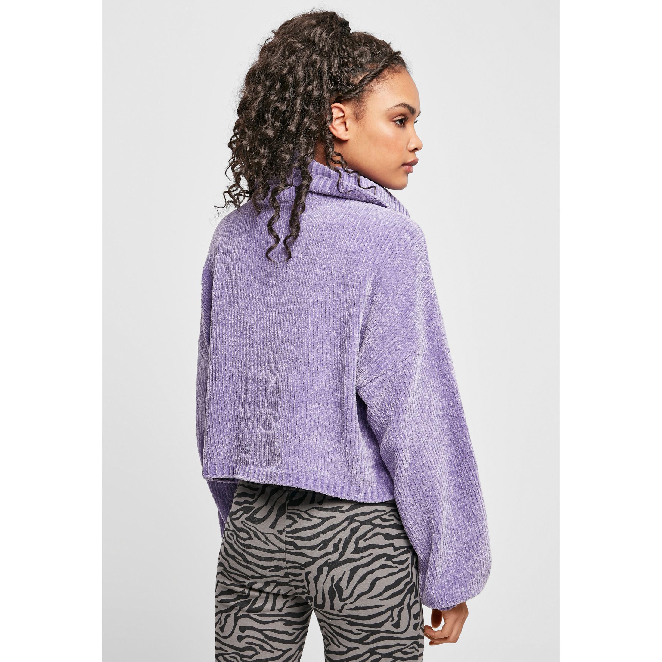 URBAN CLASSICS  damen-rollkragenpullover chenille (gt) 