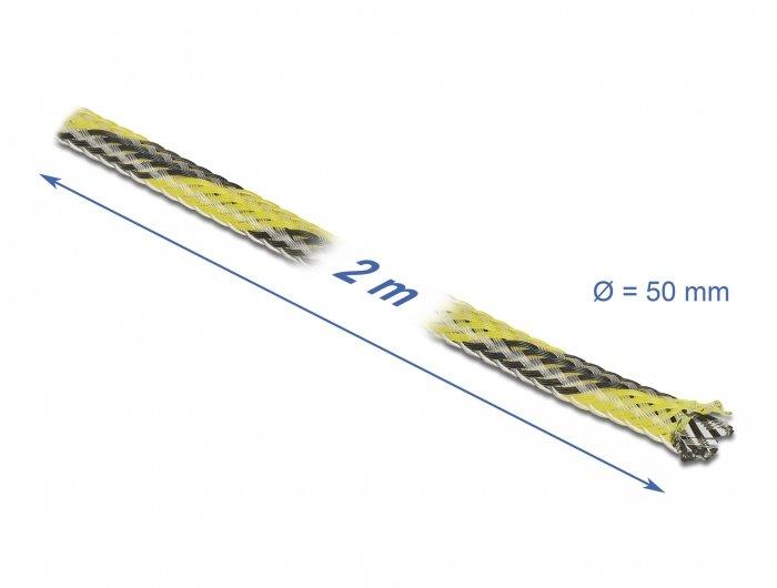 DeLock  Manchon tressé étirable 2 m x 50 mm noir-jaune 