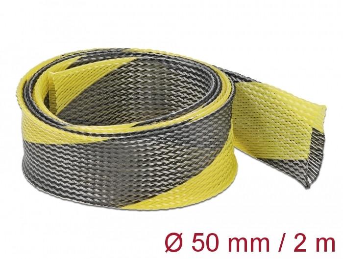 DeLock  Manchon tressé étirable 2 m x 50 mm noir-jaune 